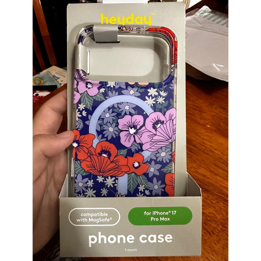 Heyday Apple iPhone 17 Pro Max Case MagSafe Poppy Flower Floral Print New